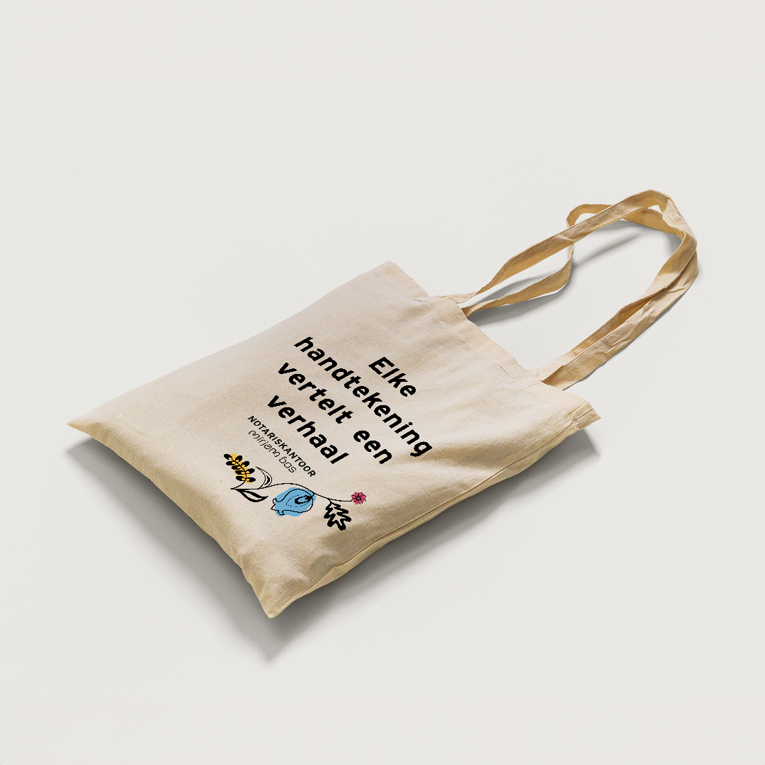 Canvas tas - Elke handtekening vertelt een verhaal | Notariskantoor Mirjam Bos