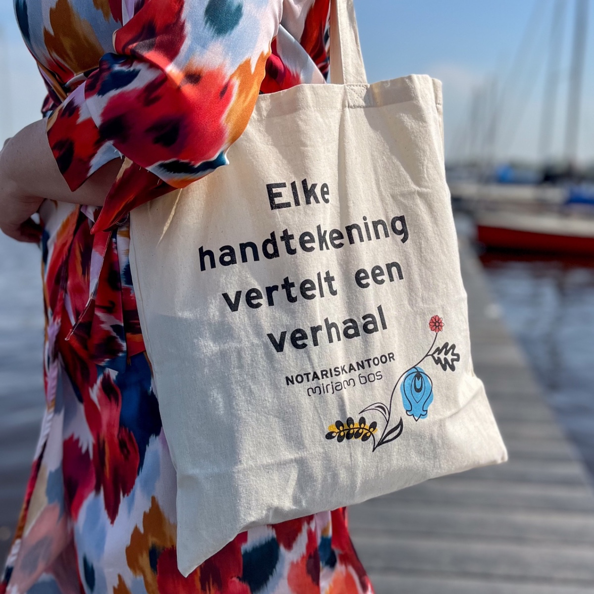 Canvas tas - Elke handtekening vertelt een verhaal | Notariskantoor Mirjam Bos